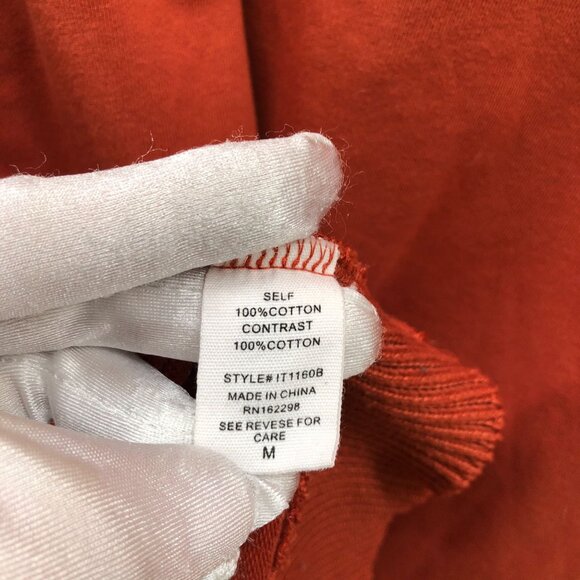 Bucket List Oversized Hoodie Womens M Snap Pullover Cotton Dolman Burnt Orange - Picture 11 of 11